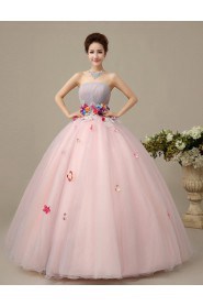 Ball Gown Strapless Tulle Quinceanera Dress