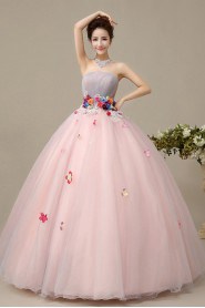 Ball Gown Strapless Tulle Quinceanera Dress