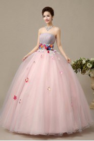 Ball Gown Strapless Tulle Quinceanera Dress