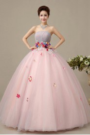 Ball Gown Strapless Tulle Quinceanera Dress