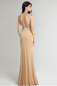 Sheath / Column Jewel Tulle Prom / Evening Dress