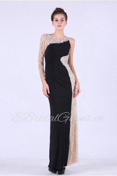 Sheath / Column Scoop Satin Prom / Evening Dress