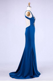 Sheath / Column Halter Satin Prom / Evening Dress