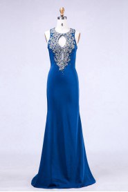 Sheath / Column Halter Satin Prom / Evening Dress