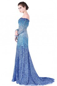 Sheath / Column Off-the-shoulder Tulle Prom / Evening Dress