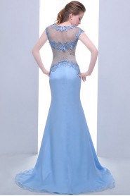 Trumpet / Mermaid Scoop Tulle,Satin Prom / Evening Dress