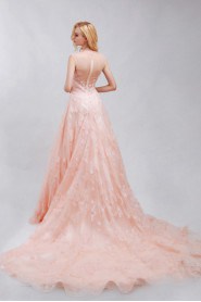 Ball Gown V-neck Tulle,Satin Prom / Evening Dress