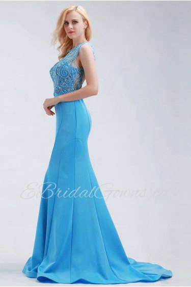 Sheath / Column Scoop Satin Prom / Evening Dress