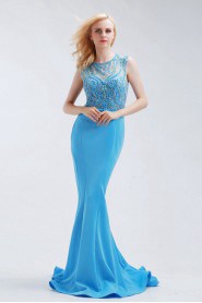 Sheath / Column Scoop Satin Prom / Evening Dress