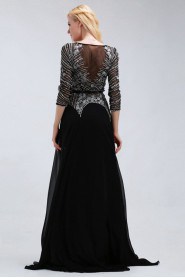 A-line Scoop Tulle,Chiffon Prom / Evening Dress
