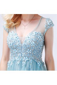 A-line V-neck Chiffon Prom / Evening Dress