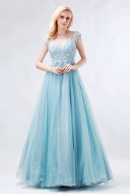 A-line V-neck Chiffon Prom / Evening Dress