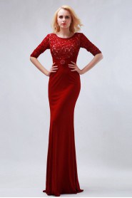 Sheath / Column Scoop Satin Prom / Evening Dress