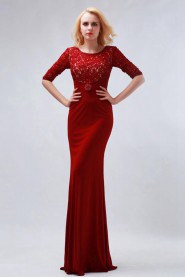 Sheath / Column Scoop Satin Prom / Evening Dress