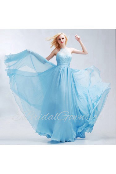 Sheath / Column Halter Chiffon Prom / Evening Dress