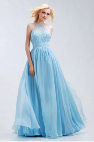 Sheath / Column Halter Chiffon Prom / Evening Dress