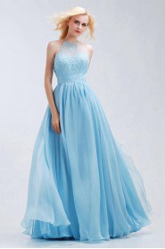 Sheath / Column Halter Chiffon Prom / Evening Dress