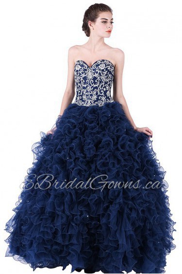 Ball Gown Strapless Organza Prom / Evening Dress