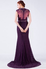 Sheath / Column High Neck Lace Prom / Evening Dress