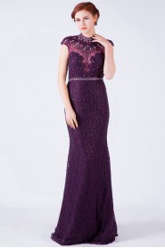 Sheath / Column High Neck Lace Prom / Evening Dress