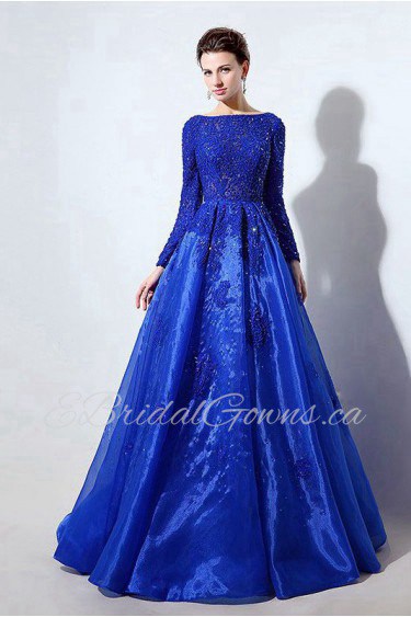 A-line Bateau Chiffon Prom / Evening Dress