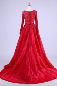 A-line Bateau Chiffon Prom / Evening Dress