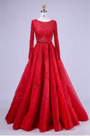 A-line Bateau Chiffon Prom / Evening Dress