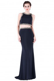 Sheath / Column Jewel Satin Prom / Evening Dress
