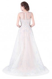 A-line Jewel Tulle Prom / Evening Dress