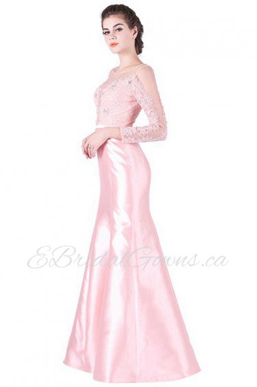 Trumpet / Mermaid Bateau Tulle Prom / Evening Dress