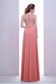 Sheath / Column Scoop Chiffon Prom / Evening Dress