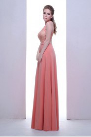 Sheath / Column Scoop Chiffon Prom / Evening Dress