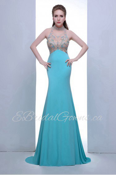 Trumpet / Mermaid Halter Chiffon Prom / Evening Dress