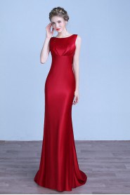 Trumpet / Mermaid Scoop Satin Prom / Evening Dress