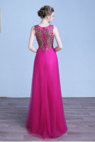 Sheath / Column Scoop Tulle,Lace Prom / Evening Dress