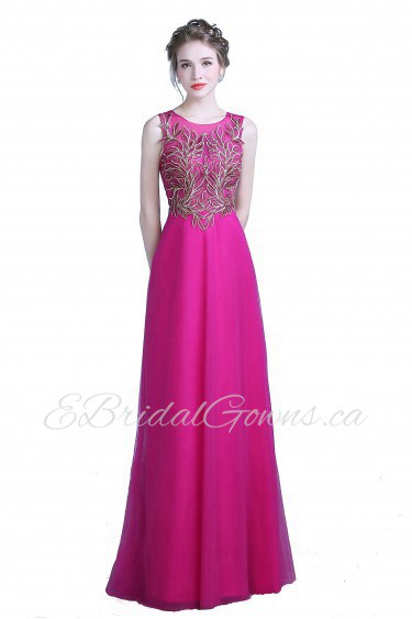 Sheath / Column Scoop Tulle,Lace Prom / Evening Dress