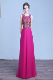 Sheath / Column Scoop Tulle,Lace Prom / Evening Dress