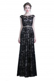 Sheath / Column Scoop Lace Prom / Evening Dress