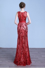 Sheath / Column Scoop Lace Prom / Evening Dress