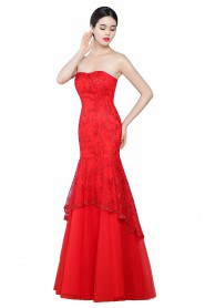 Trumpet / Mermaid Strapless Tulle,Lace Prom / Evening Dress