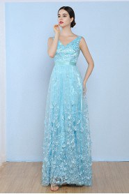 Sheath / Column V-neck Lace Prom / Evening Dress
