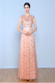 Sheath / Column Scoop Lace Prom / Evening Dress