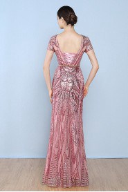 Sheath / Column Scoop Lace Prom / Evening Dress