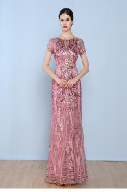 Sheath / Column Scoop Lace Prom / Evening Dress