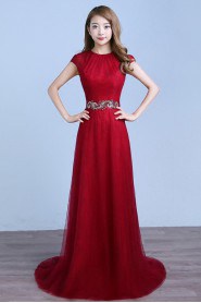 Sheath / Column Jewel Tulle,Lace Prom / Evening Dress