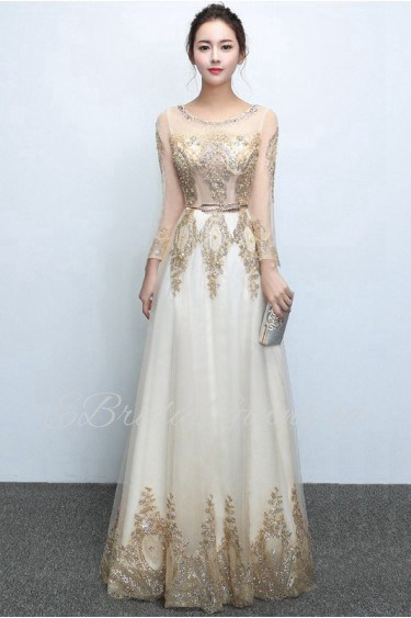 Sheath / Column Scoop Floor-length Prom / Evening Dress