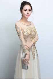 Sheath / Column Scoop Floor-length Prom / Evening Dress