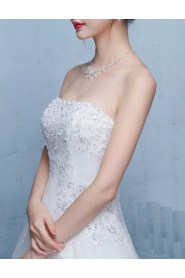 A-line Strapless Organza Wedding Dress