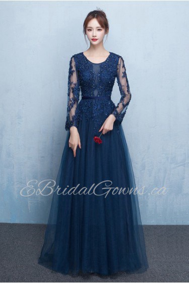 A-line Scoop Prom / Evening Dress