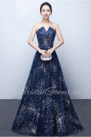 A-line Strapless Prom / Evening Dress